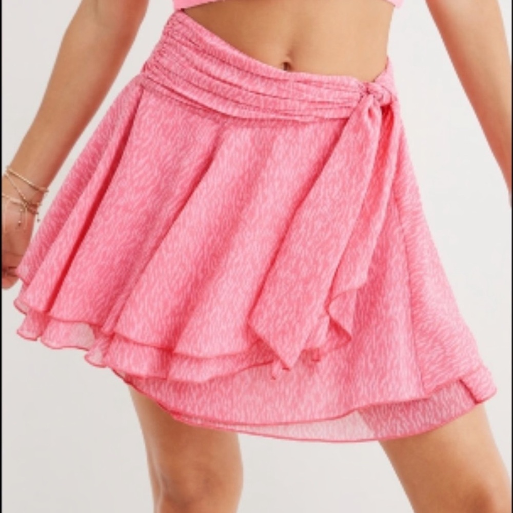NWT Aerie pink wrap skirt